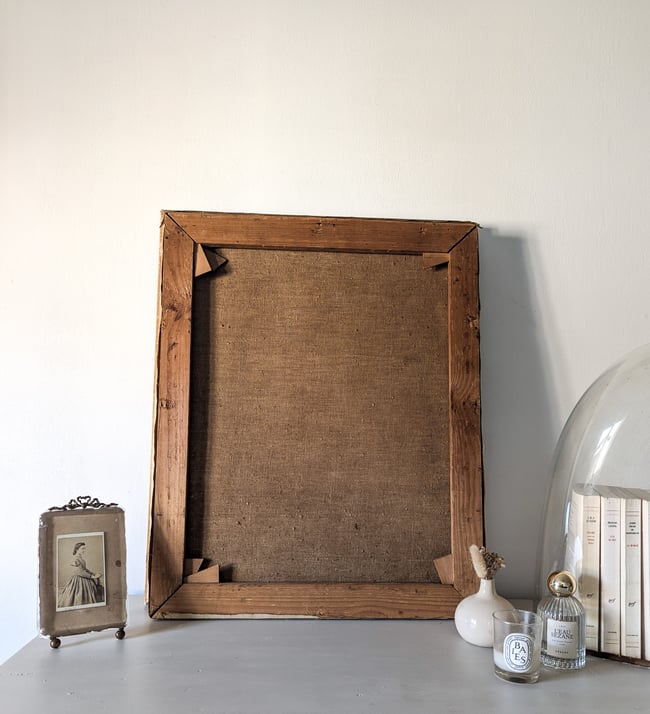 Huile sur toile. L’Élégante au collier de perles 