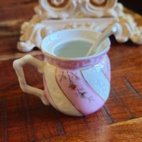 Image 3 of Vintage Pink & Gold Apothecary Jar with Ladle 