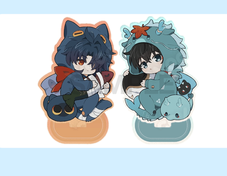 Image of Dan Heng & Blade 10cm Chibi Standdees