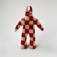 Image of Red Checkered Wall-Mounted Devil