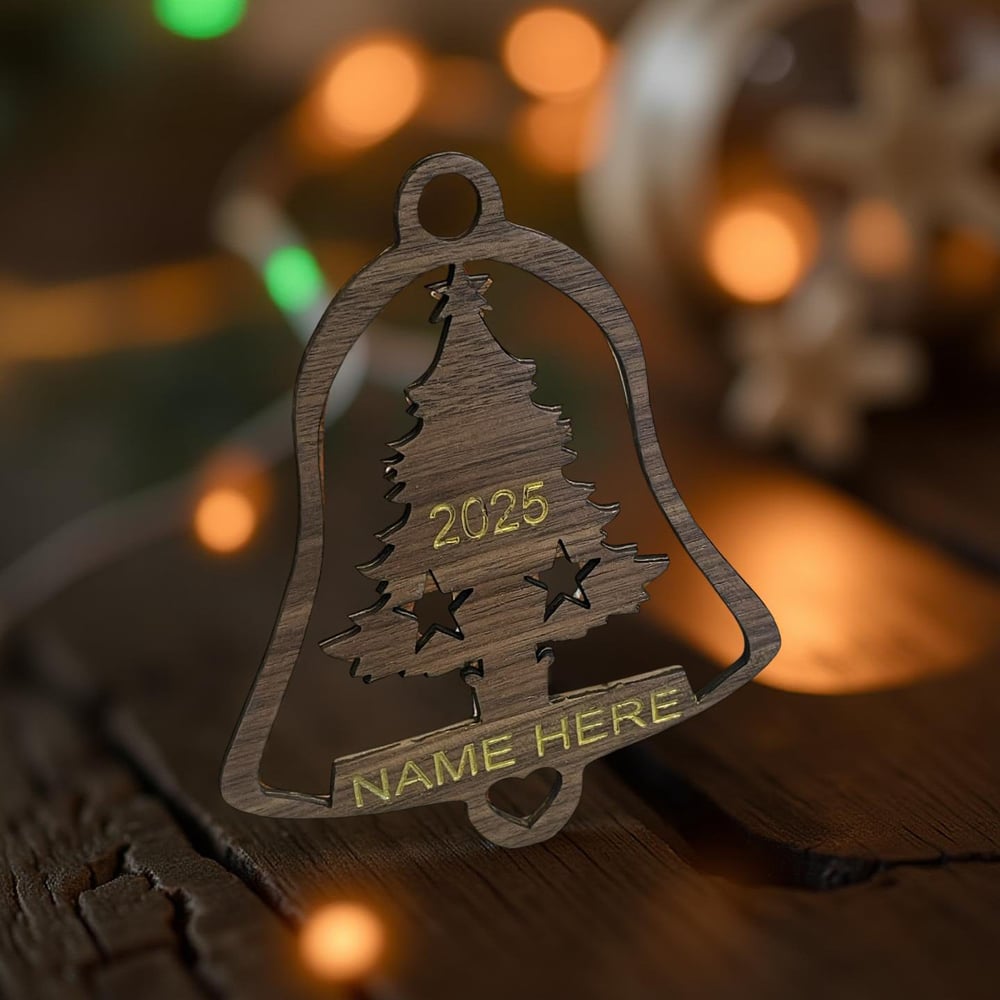 Image of Christmas Bell Engraving Print / Cut Files.