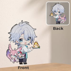 Image of Honkai Star Rail Boys Cafe Keychain & Sticker Sheet Set