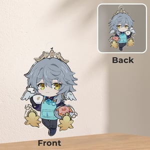 Image of Honkai Star Rail Boys Cafe Keychain & Sticker Sheet Set