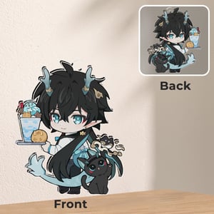 Image of Honkai Star Rail Boys Cafe Keychain & Sticker Sheet Set