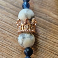 Image 5 of Amulet for Strength – Howlite & Blue Stone Necklace with Crown