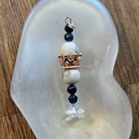 Image 4 of Amulet for Strength – Howlite & Blue Stone Necklace with Crown