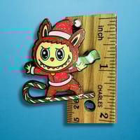 Image 2 of Christmas Lafufu Skiing Enamel Pin