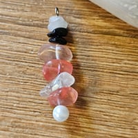 Image 3 of Talisman Pendant for Grounding & Clarity - Watermelon Quartz, Onyx and Marble