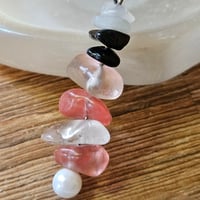 Image 2 of Talisman Pendant for Grounding & Clarity - Watermelon Quartz, Onyx and Marble