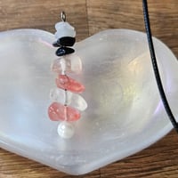 Image 1 of Talisman Pendant for Grounding & Clarity - Watermelon Quartz, Onyx and Marble