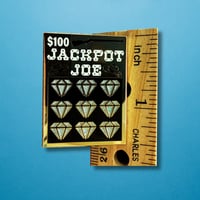 Image 2 of Shiny Gold Scratcher Enamel Pin Casino Art