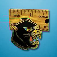 Image 2 of Panther with Gold Chain Enamel Pin 