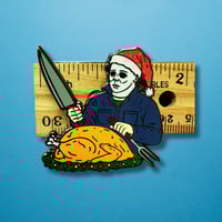 Image 2 of Michael Myers Christmas Mashup Enamel Pin