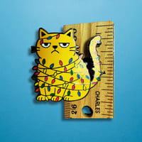 Image 2 of Grumpy Christmas Cat Enamel Pin