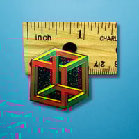 Image 2 of Escher Cube Enamel Pin