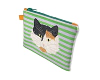 Image 3 of CAT POUCH - GREEN AND LILAC