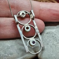 Image 3 of Sterling Silver Necklace – Amethyst Peridot Topaz, Vintage Manifestation Pendant