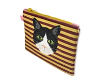 Image 3 of CAT POUCH - BURGUNDY AND YELLOW