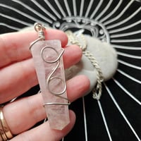 Image 3 of Rose Quartz Pendant for Spiritual Attunement, Intuition, Mood Support, Divine Clarity