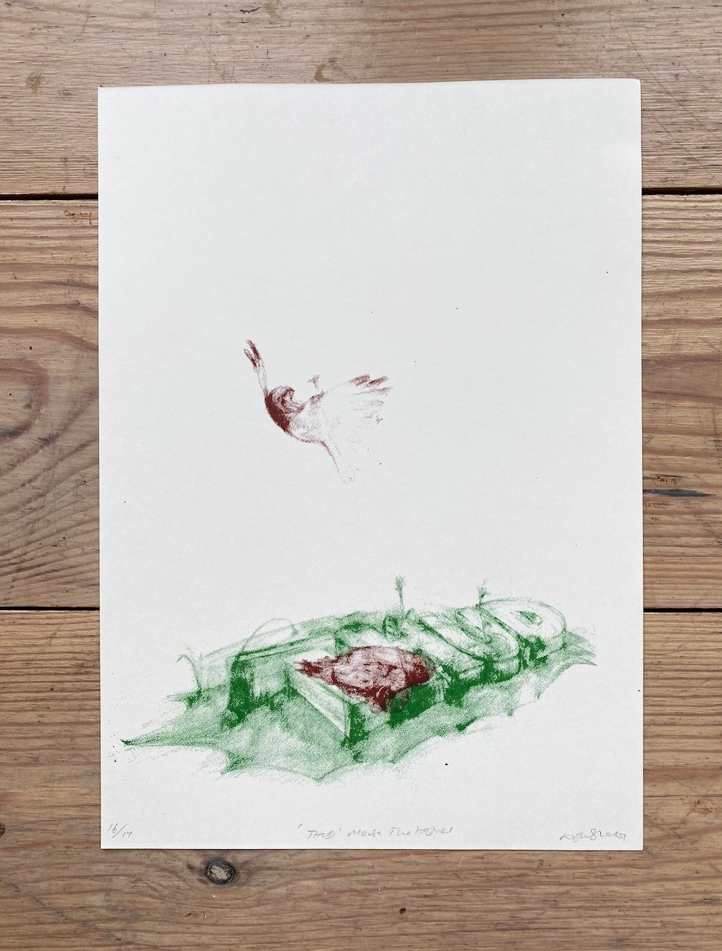 Thud screenprint from Mouse the Kestrel 