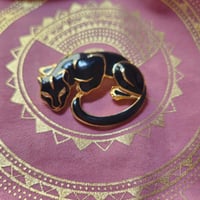 Image 3 of Vintage Black Panther Brooch for Protection & Karmic Reflection