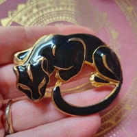 Image 2 of Vintage Black Panther Brooch for Protection & Karmic Reflection
