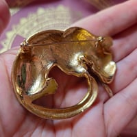 Image 4 of Vintage Black Panther Brooch for Protection & Karmic Reflection