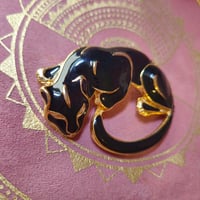 Image 5 of Vintage Black Panther Brooch for Protection & Karmic Reflection