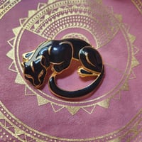 Image 7 of Vintage Black Panther Brooch for Protection & Karmic Reflection