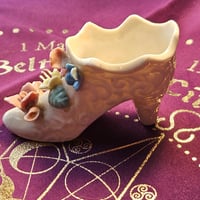 Image 2 of Vintage Shoe with Flowers for Money Wealth Luck and Financial Gains Spelled