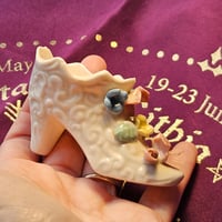 Image 3 of Vintage Shoe with Flowers for Money Wealth Luck and Financial Gains Spelled