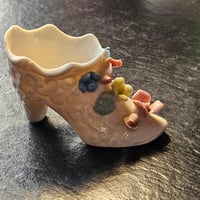Image 1 of Vintage Shoe with Flowers for Money Wealth Luck and Financial Gains Spelled