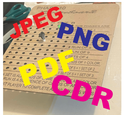 Image of Scoreboard Phase 10 Engrave / Print / Cut File.