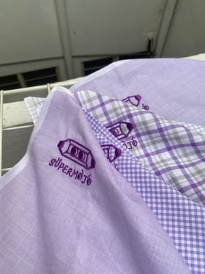 Image of Purple Handkechief with Embroidery