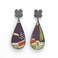 Image 3 of Grand Petal Drops - Purple & Burnt Orange