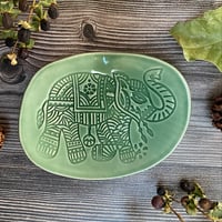 Image 3 of Ceramic Green Elephant Design Dish 