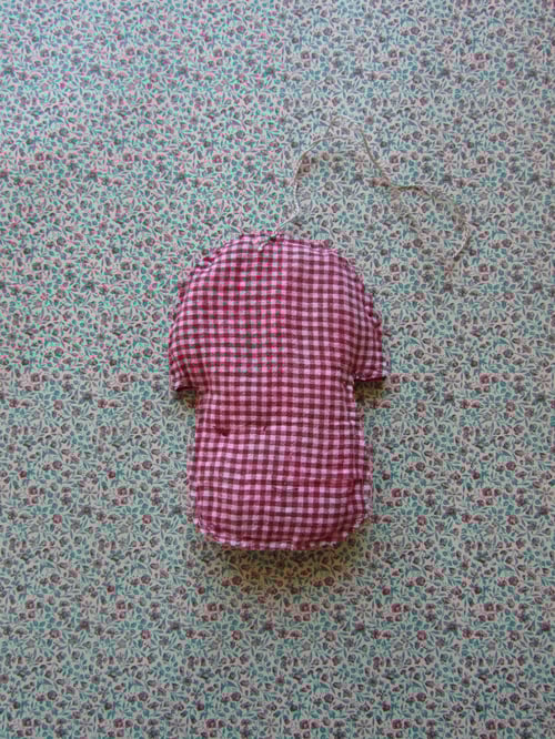 Image of Mushroom house ornament, burgandy