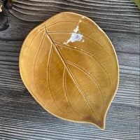 Image 3 of  Amber Ceramic Leaf Trinket/Ring Dish