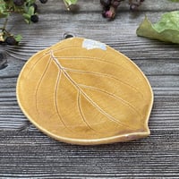 Image 2 of  Amber Ceramic Leaf Trinket/Ring Dish