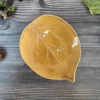 Image 5 of  Amber Ceramic Leaf Trinket/Ring Dish