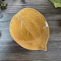Image 4 of  Amber Ceramic Leaf Trinket/Ring Dish
