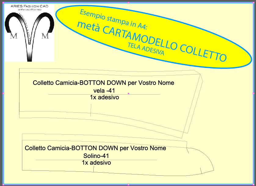 Image of Cartamodello COLLETTO camicia (modelli vari)