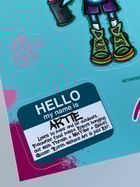 Image 2 of Artie Sticker Sheet - Series #1