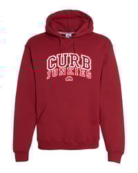 Image 1 of CJ "UNIVERSITY" HOODED SWEATSHIRT cardinal