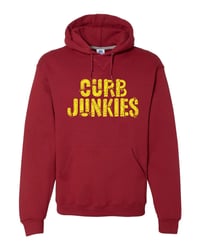 Image 1 of CJ "DAMAGE" HOODED SWEATSHIRT cardinal