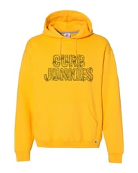Image 1 of CJ "DAMAGED" HOODED SWEATSHIRT gold