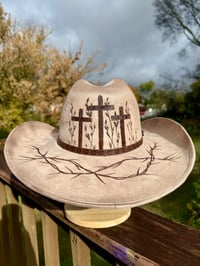 Image 1 of Cross Burned Cowboy Hat