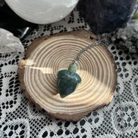 Image 1 of Moss Agate Acorn Necklaces
