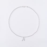 Image 1 of Ribbon Letter Grain Necklace