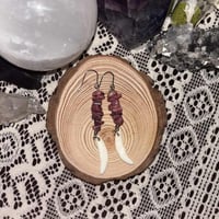 Image 2 of Gemstone & Coyote Canine Earrings